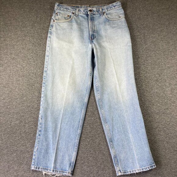 Vintage 90s Levi's 567 Loose Extra Wide Leg Jeans Mens 36X30 Faded Blue Denim - Picture 1 of 13